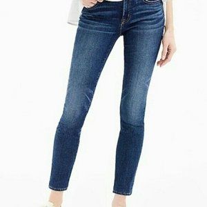 J.CREW DARK WASH LOW RISE SKINNY  Y2K  CROP TOOTHPICK WOMEN'S JEANS SIZE: 28